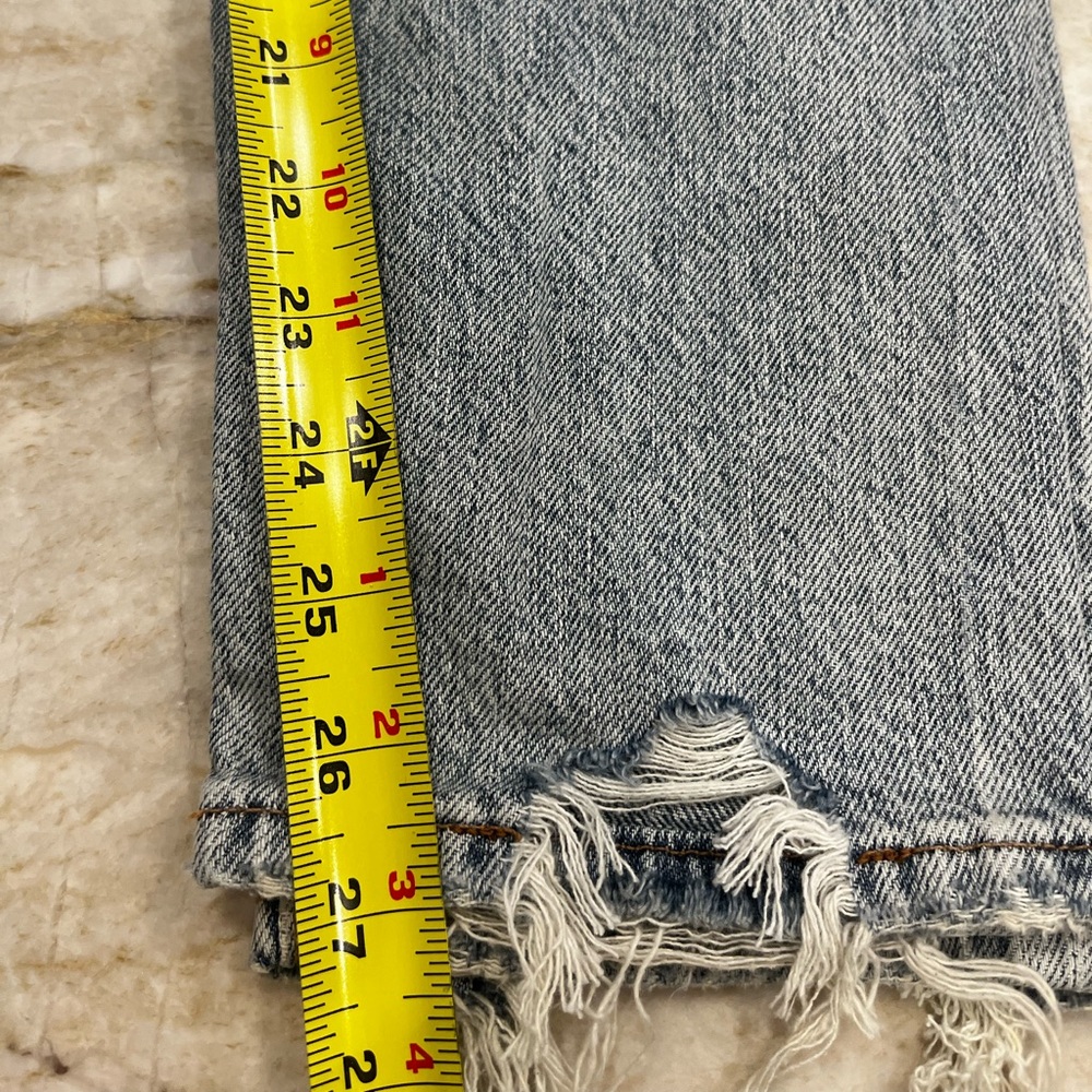 NEW American Eagle High Rise Mom Jeans Distressed Blown Out Blue 100% Cotton 2 - Picture 11 of 12
